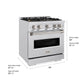 ZLINE 30" 4.2 cu. ft. Classic Dual Fuel Range with 4 Burner DuoPro™ Cooktop and Convection Oven in Satin Stainless Steel, PCDRS-30