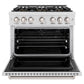 ZLINE 36" 5.2 cu. ft. Classic Dual Fuel Range with 6 Burner DuoPro™ Cooktop and Electric Convection Oven in Satin Stainless, PCDRS-36