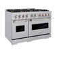 ZLINE 48" 6.7 cu. ft. Classic Dual Fuel Range with 8 Burner DuoPro™ Cooktop and Dual Ovens in Satin Stainless Steel, PCDRS-48
