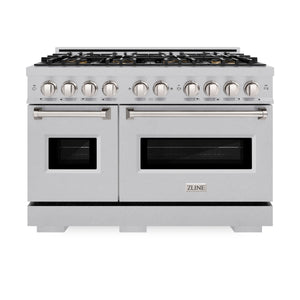 ZLINE 48" 6.7 cu. ft. Classic Dual Fuel Range with 8 Burner DuoPro™ Cooktop and Dual Ovens in Satin Stainless Steel, PCDRS-48