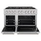 ZLINE 48" 6.7 cu. ft. Classic Dual Fuel Range with 8 Burner DuoPro™ Cooktop and Dual Ovens in Satin Stainless Steel, PCDRS-48