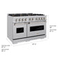 ZLINE 48" 6.7 cu. ft. Classic Dual Fuel Range with 8 Burner DuoPro™ Cooktop and Dual Ovens in Satin Stainless Steel, PCDRS-48