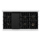 ZLINE 48" Legacy Gas Rangetop with 6 Brass Burners and Porcelain Cooktop in Satin Stainless Steel with Griddle, RTS-BR-GR-48