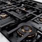 ZLINE Autograph 48" Legacy Gas Rangetop with 7 Burners and Porcelain Cooktop in Satin Stainless Steel with Champagne Bronze Accents, RTSZ-48-CB