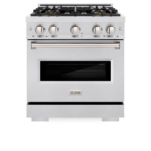 ZLINE 30" 4.2 cu. ft. Classic Gas Range with 4 Burner DuoPro™ Cooktop and Convection Gas Oven in Satin Stainless Steel, PCGRS-30