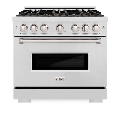 ZLINE 36" 5.2 cu. ft. Classic Gas Range with 6 Burner DuoPro™ Cooktop in Satin Stainless Steel, PCGRS-36