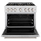 ZLINE 36" 5.2 cu. ft. Classic Gas Range with 6 Burner DuoPro™ Cooktop in Satin Stainless Steel, PCGRS-36