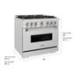 ZLINE 36" 5.2 cu. ft. Classic Gas Range with 6 Burner DuoPro™ Cooktop in Satin Stainless Steel, PCGRS-36