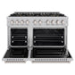 ZLINE 48" 6.7 cu. ft. Classic Gas Range with 8 Burner DuoPro™ Cooktop and Dual Ovens in Satin Stainless Steel, PCGRS-48