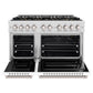 ZLINE 48" Classic Gas Range with 8 Burner DuoPro™ Cooktop in Satin Stainless Steel with White Matte Doors, PCGRS-WM-48