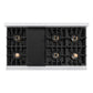 ZLINE 48" Classic Gas Range with 8 Burner DuoPro™ Cooktop in Satin Stainless Steel with White Matte Doors, PCGRS-WM-48