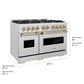 ZLINE Autograph Edition 48" Classic Gas Range with DuoPro™ Cooktop and Dual Ovens in Satin Steel and Bronze Accents, PCGRSZ-48-CB