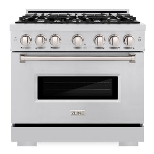 ZLINE 36" 5.2 cu. ft. Classic Dual Fuel Range with 6 Burners in Stainless Steel, CDR36