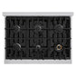 ZLINE 36" 5.2 cu. ft. Classic Gas Range with 6 Burners in Stainless Steel with White Matte Door, CGR-WM-36