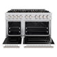 ZLINE 48" 6.7 cu. ft. Classic Dual Fuel Range with 8 Burner DuoPro™ Cooktop and Dual Ovens with White Matte Doors, PCDR-WM-48