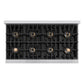 ZLINE 48" 6.7 cu. ft. Classic Dual Fuel Range with 8 Burner DuoPro™ Cooktop and Dual Ovens with White Matte Doors, PCDR-WM-48
