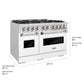 ZLINE 48" 6.7 cu. ft. Classic Dual Fuel Range with 8 Burner DuoPro™ Cooktop and Dual Ovens with White Matte Doors, PCDR-WM-48