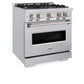 ZLINE 30" 4.2 cu. ft. Classic Dual Fuel Range with 4 Burner DuoPro™ Cooktop and Electric Convection Oven in Stainless Steel, PCDR30
