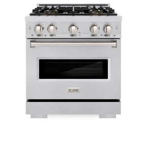 ZLINE 30" 4.2 cu. ft. Classic Dual Fuel Range with 4 Burner DuoPro™ Cooktop and Electric Convection Oven in Stainless Steel, PCDR30