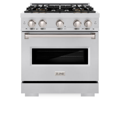 ZLINE 30" 4.2 cu. ft. Classic Dual Fuel Range with 4 Burner DuoPro™ Cooktop and Electric Convection Oven in Stainless Steel, PCDR30