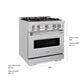 ZLINE 30" 4.2 cu. ft. Classic Dual Fuel Range with 4 Burner DuoPro™ Cooktop and Electric Convection Oven in Stainless Steel, PCDR30