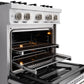 ZLINE 30" 4.2 cu. ft. Classic Dual Fuel Range with 4 Burner DuoPro™ Cooktop and Electric Convection Oven in Stainless Steel, PCDR30