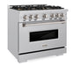 ZLINE 36" 5.2 cu. ft. Classic Dual Fuel Range with 6 Burner DuoPro™ Cooktop and Convection Oven in Stainless Steel, PCDR36