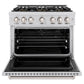 ZLINE 36" 5.2 cu. ft. Classic Dual Fuel Range with 6 Burner DuoPro™ Cooktop and Convection Oven in Stainless Steel, PCDR36