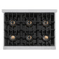 ZLINE 36" 5.2 cu. ft. Classic Dual Fuel Range with 6 Burner DuoPro™ Cooktop and Convection Oven in Stainless Steel, PCDR36