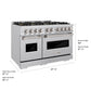 ZLINE 48" 6.7 cu. ft. Classic Dual Fuel Range with 8 Burner DuoPro™ Cooktop and Dual Ovens in Stainless Steel, PCDR48