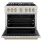 ZLINE Autograph 36" 5.2 cu. ft. Classic Range with 6 Burner DuoPro™ Cooktop and Electric Oven in Stainless and Champagne Bronze Accents, PCDRZ-36-CB