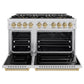ZLINE Autograph Edition 48" Classic Dual Fuel Range with 8 Burner DuoPro™ Cooktop in Stainless Steel with Bronze Accents, PCDRZ-48-CB