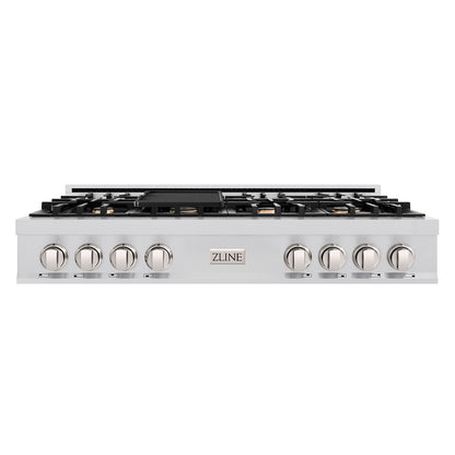 ZLINE 48 in. Rangetop with 7 Gas Brass Burners, RT-BR-48