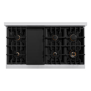 ZLINE 48 in. Rangetop with 7 Gas Brass Burners, RT-BR-48