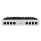 ZLINE Autograph Edition 48 in. Porcelain Rangetop with 7 Gas Burners in Stainless Steel and Matte Black Accents, RTZ-48-MB