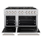 ZLINE 48" 6.7 cu. ft. Classic Gas Range with 8 Burner DuoPro™ Cooktop and Dual Ovens with White Matte Doors, PCGR-WM-48