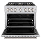 ZLINE 36" 5.2 cu. ft. Classic Gas Range with 6 Burner DuoPro™ Cooktop and Convection Gas Oven in Stainless Steel, PCGR36