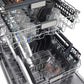 ZLINE Monument 24-Inch Top Control Built-In Dishwasher, Red Gloss Panel, Traditional Handle, 45 dBA, DWMT-RG-24