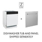 ZLINE Tallac Autograph Edition 18-Inch Top Control Built-In Dishwasher, White Matte Panel, Modern Polished Gold Handle, 51 dBA, DWVZ-WM-18-G