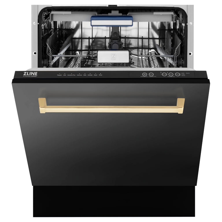 ZLINE Autograph Series 24 inch Tall Dishwasher in Black Stainless