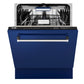 ZLINE Tallac 24-Inch Top Control Built-In Dishwasher, Blue Gloss Panel, Traditional Handle, 51 dBA, DWV-BG-24