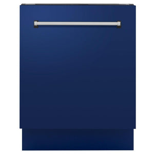 ZLINE Tallac 24-Inch Top Control Built-In Dishwasher, Blue Gloss Panel, Traditional Handle, 51 dBA (DWV-BG-24)
