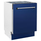 ZLINE Tallac 24-Inch Top Control Built-In Dishwasher, Blue Gloss Panel, Traditional Handle, 51 dBA, DWV-BG-24
