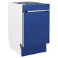 ZLINE Tallac 18-Inch Top Control Built-In Dishwasher, Blue Matte Panel, Traditional Handle, 51 dBA, DWV-BM-18