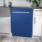 ZLINE Tallac 24-Inch Top Control Built-In Dishwasher, Blue Matte Panel, Traditional Handle, 51 dBA, DWV-BM-24