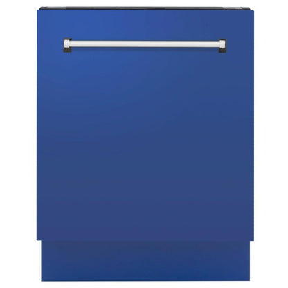 ZLINE Tallac 24-Inch Top Control Built-In Dishwasher, Blue Matte Panel, Traditional Handle, 51 dBA (DWV-BM-24)