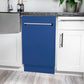 ZLINE Tallac 18-Inch Top Control Built-In Dishwasher, Blue Matte Panel, Traditional Handle, 51 dBA, DWV-BM-18