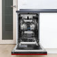 ZLINE Tallac 18-Inch Top Control Built-In Dishwasher, Red Gloss Panel, Traditional Handle, 51 dBA, DWV-RG-18