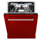 ZLINE Tallac 24-Inch Top Control Built-In Dishwasher, Red Gloss Panel, Traditional Handle, 51 dBA, DWV-RG-24