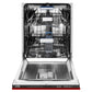 ZLINE Tallac 24-Inch Top Control Built-In Dishwasher, Red Gloss Panel, Traditional Handle, 51 dBA, DWV-RG-24